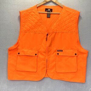 Mossy Oak Hunting Vest Mens 2XL 3XL Blaze Orange Safety Quilted Pockets Outdoors